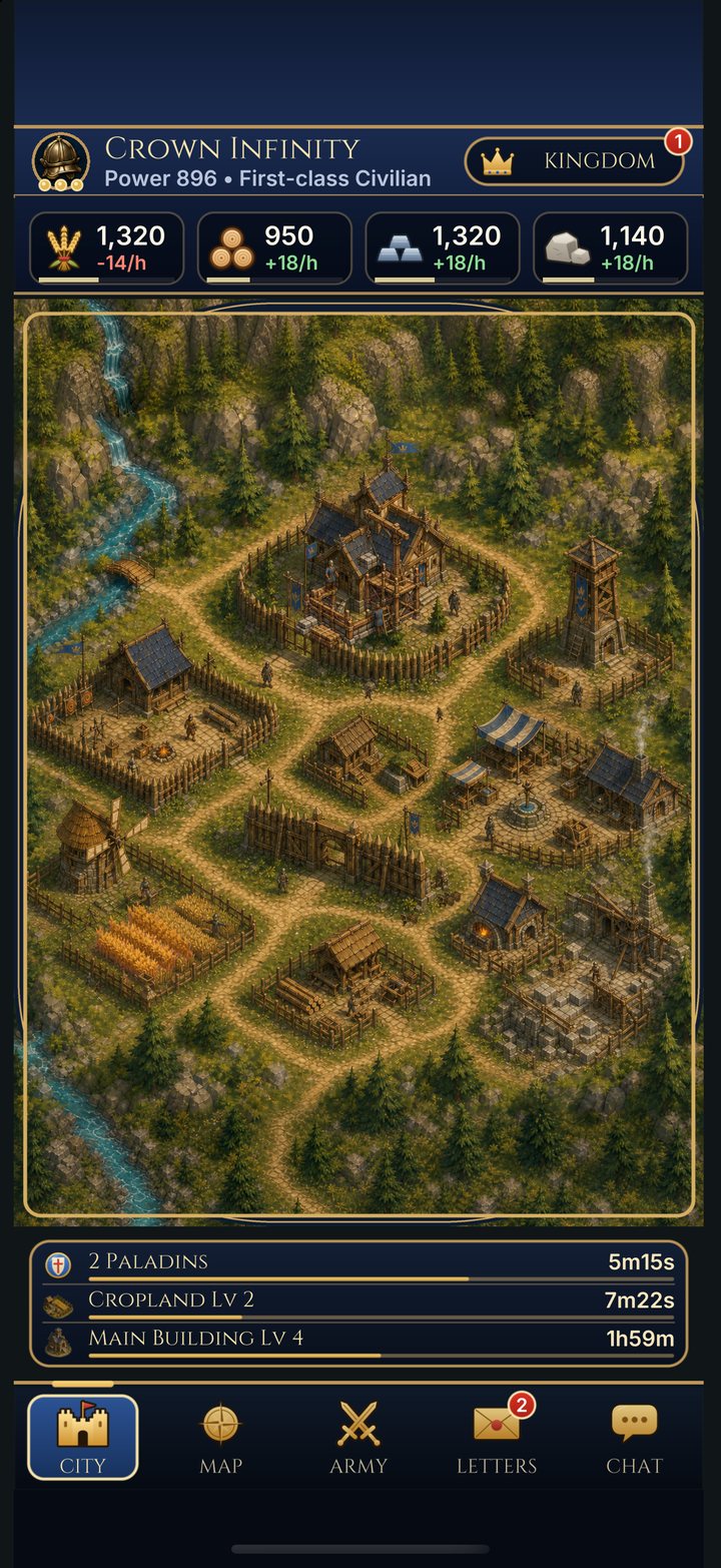 Crown Infinity current build: the town with three jobs under way