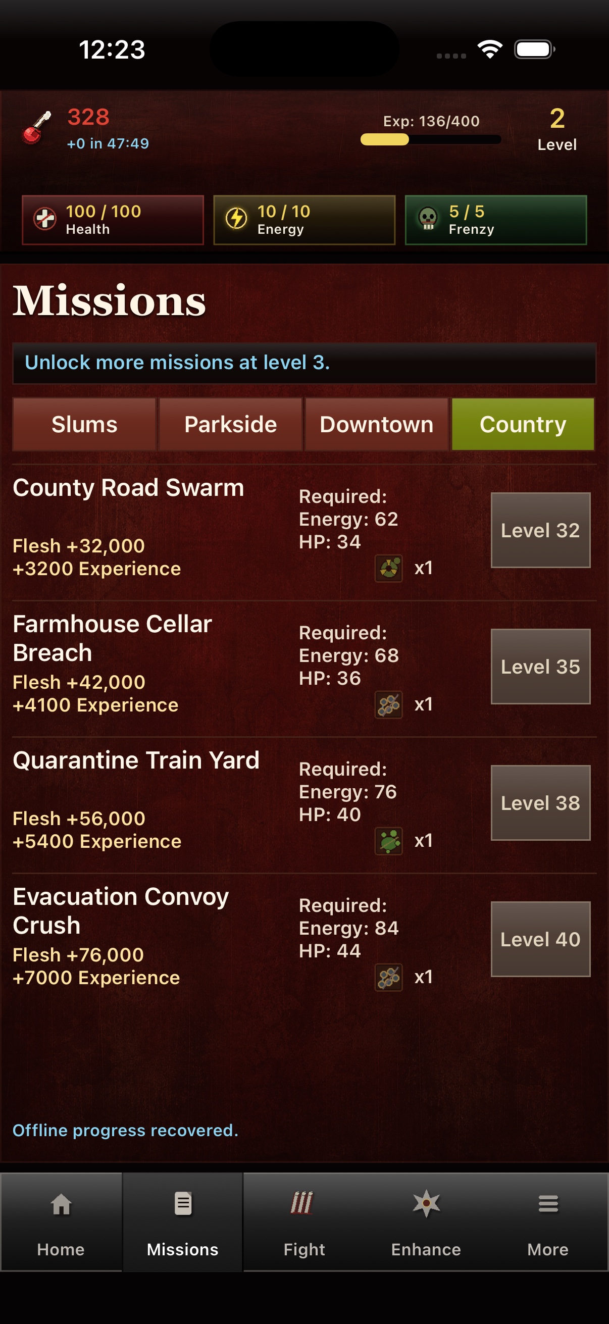 Undead Forever country missions page