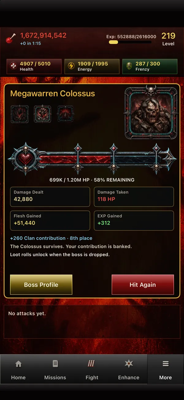 A world boss hit result